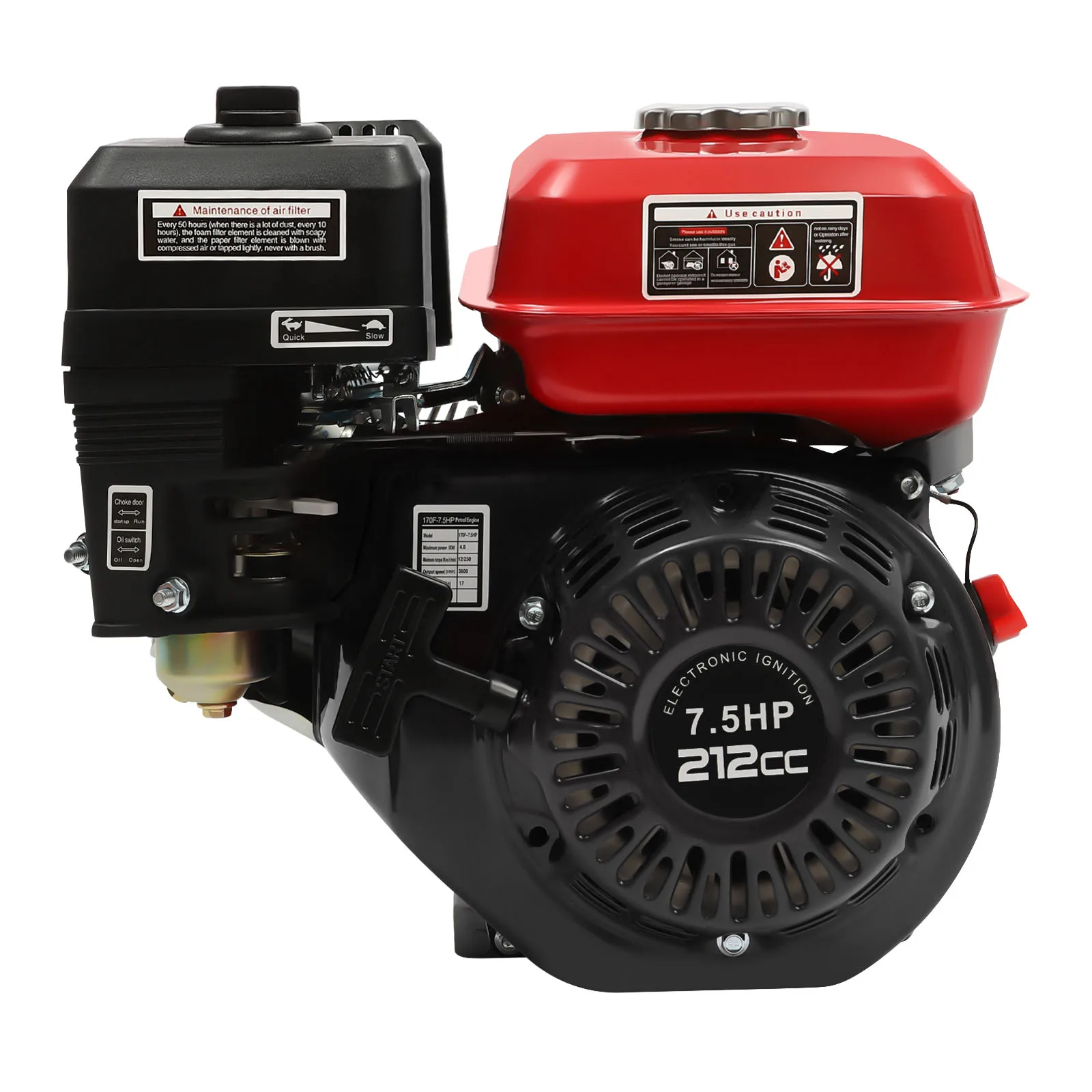 4 Stroke Petrol Gasoline Engines 1 Cylinder Air Cooling 7.5HP Kart Engine Strong Power Rotavator Pressure Washer Engine 5100W/40