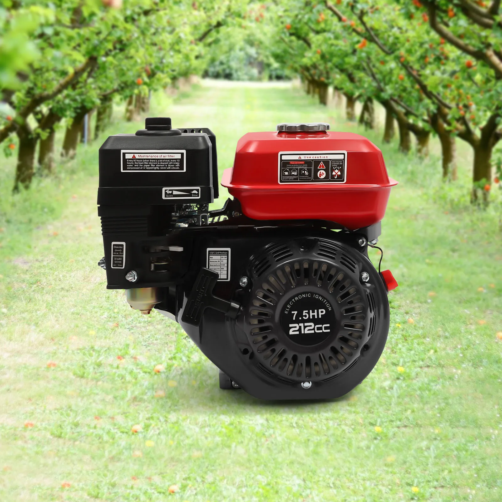 4 Stroke Petrol Gasoline Engines 1 Cylinder Air Cooling 7.5HP Kart Engine Strong Power Rotavator Pressure Washer Engine 5100W/40