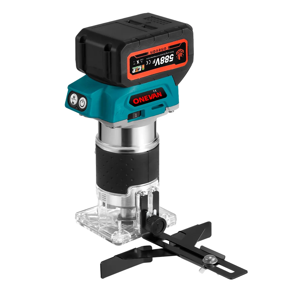 ONEVAN 1600W Brushless Electric Trimmer 5 Gears 6MM 6.35MM 8MM Cordless Engraving Slotting Milling Router For Makita Battery Pin
