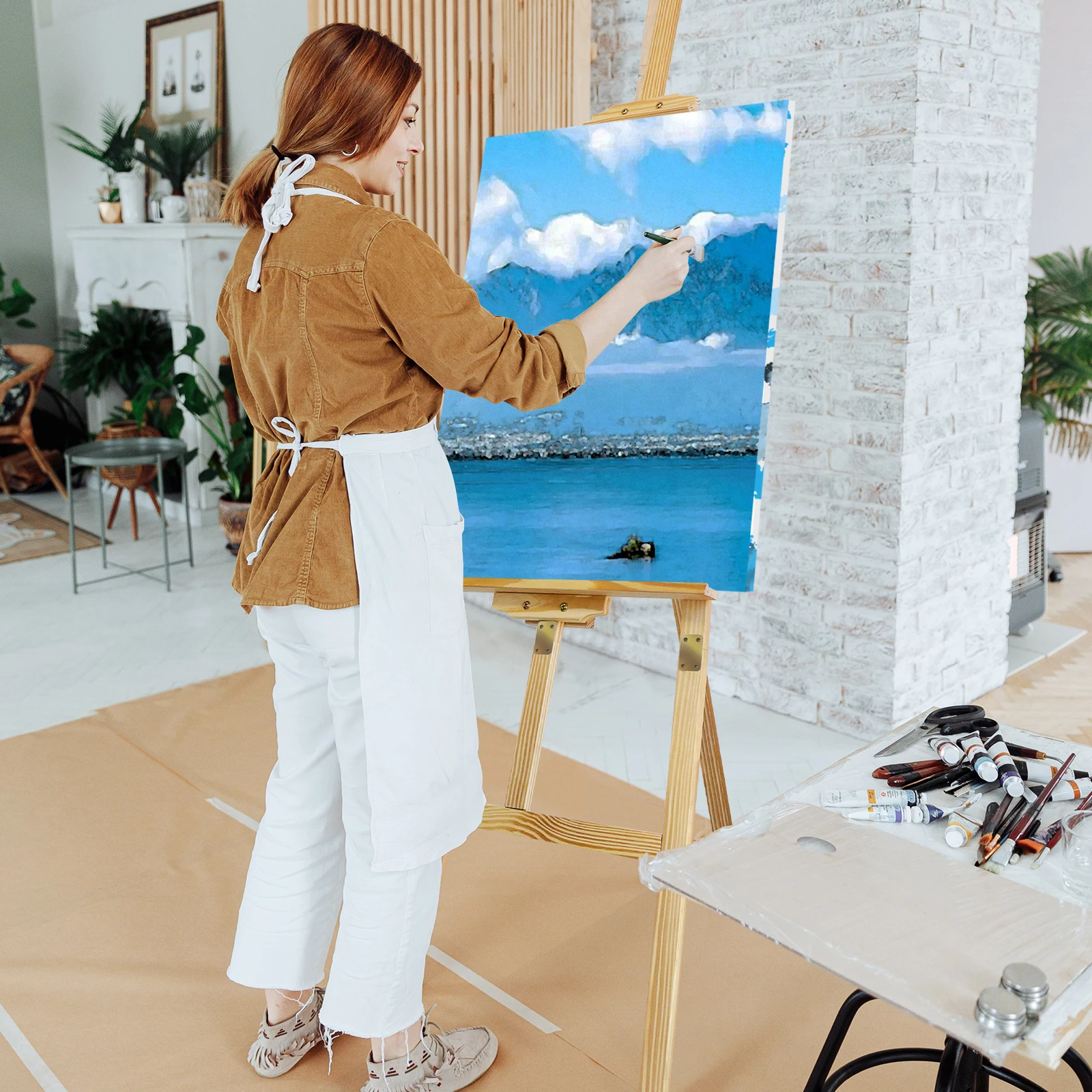 DayPlus Artist Easel,Wooden A-Frame Easel,Adjustable Drawing Holder,Canvas Stand, Stand for Painting,Sketch,Wedding,Exhibition