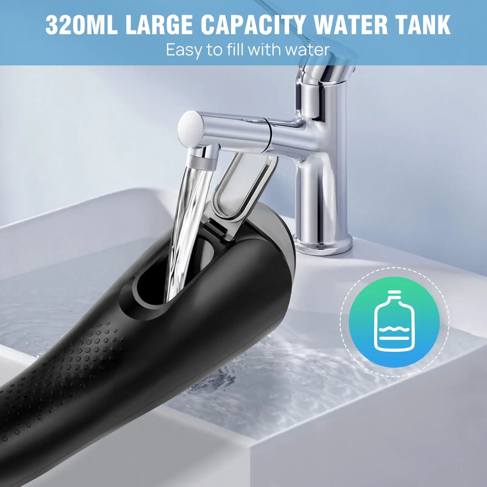 VickyHome Water Flosser Dental Oral Irrigator Fairywill Cordless 6 Jet Tips Rechargeable Water Flosser Cordless 3 Mode Cleaner