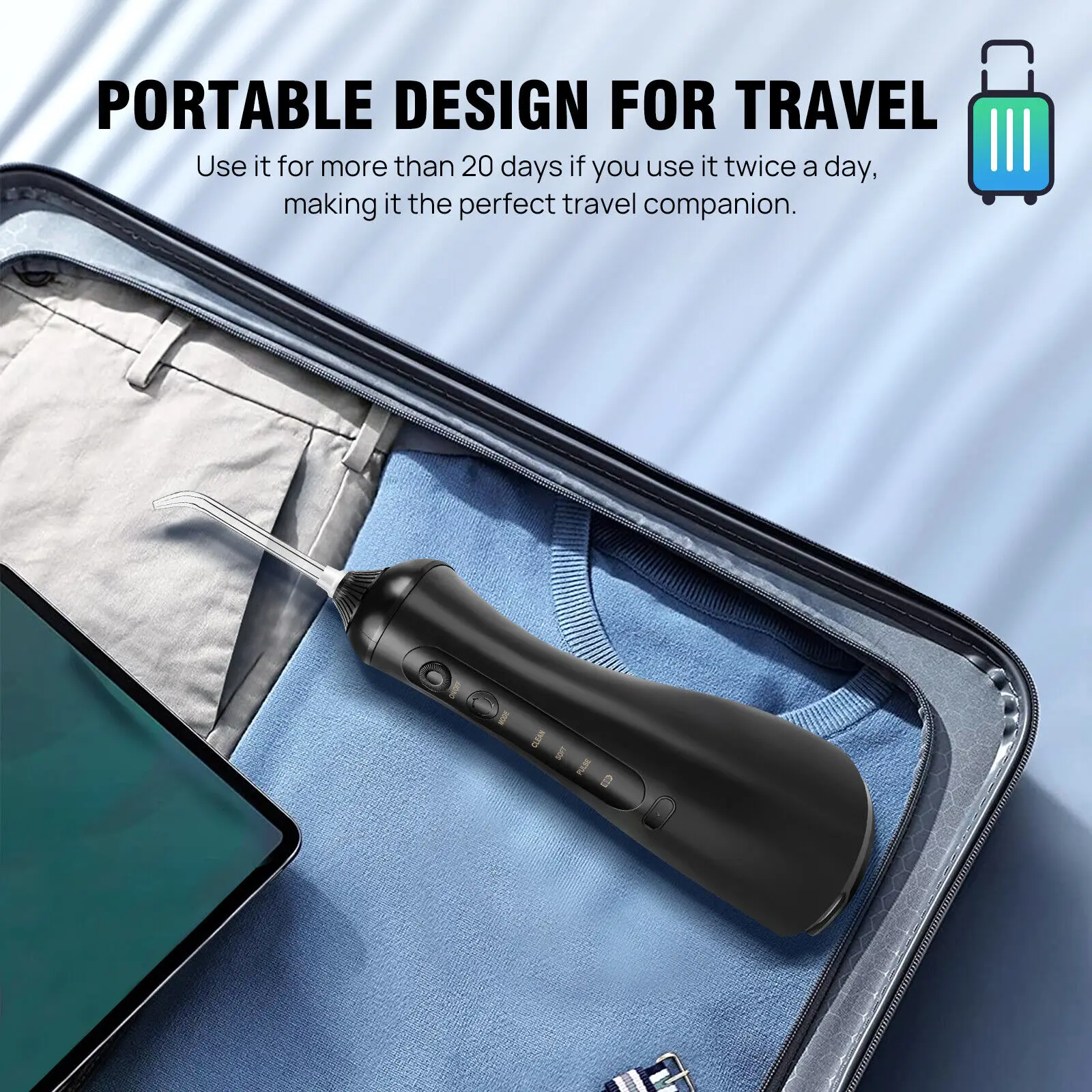 VickyHome Water Flosser Dental Oral Irrigator Fairywill Cordless 6 Jet Tips Rechargeable Water Flosser Cordless 3 Mode Cleaner