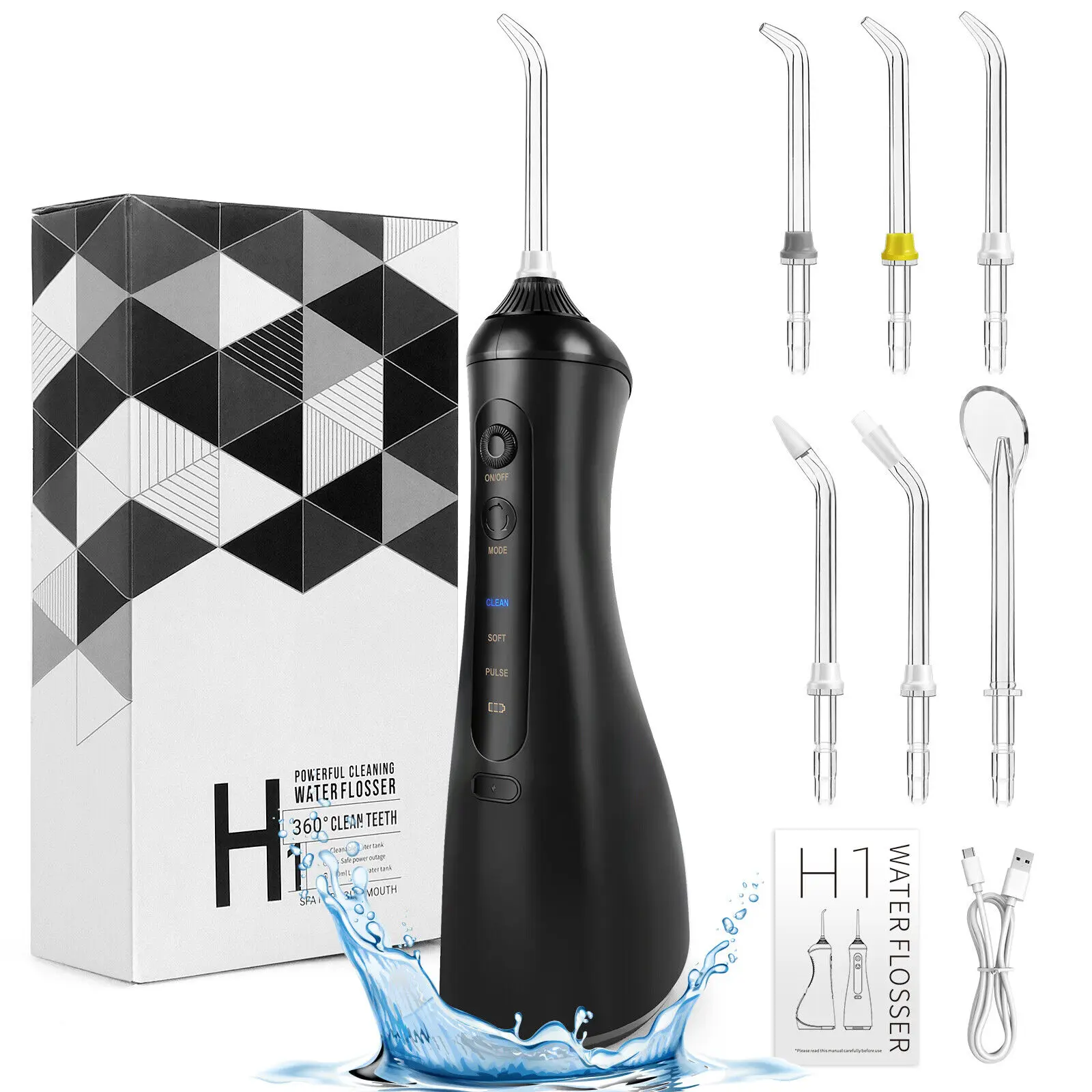 VickyHome Water Flosser Dental Oral Irrigator Fairywill Cordless 6 Jet Tips Rechargeable Water Flosser Cordless 3 Mode Cleaner