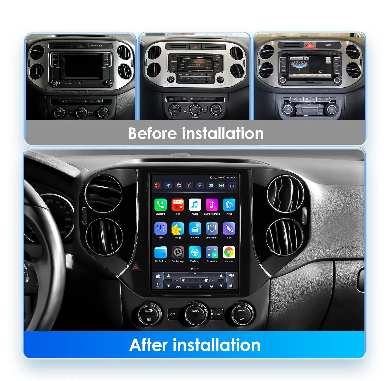 9.7"Android 13 Autoradio for VW Volkswagen Tiguan 1NF 2007-2016 Multimedia player Car radio GPS navi Stereo 4G Carplay Head Unit