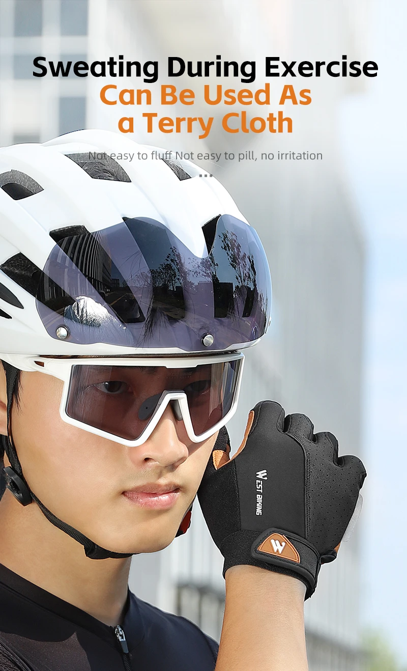 WEST BIKING Autumn Winter Men's Full Finger Cycling Gloves Touch Screen Anti-Slip Sports Gloves Thin Breathable /Thick Thermal