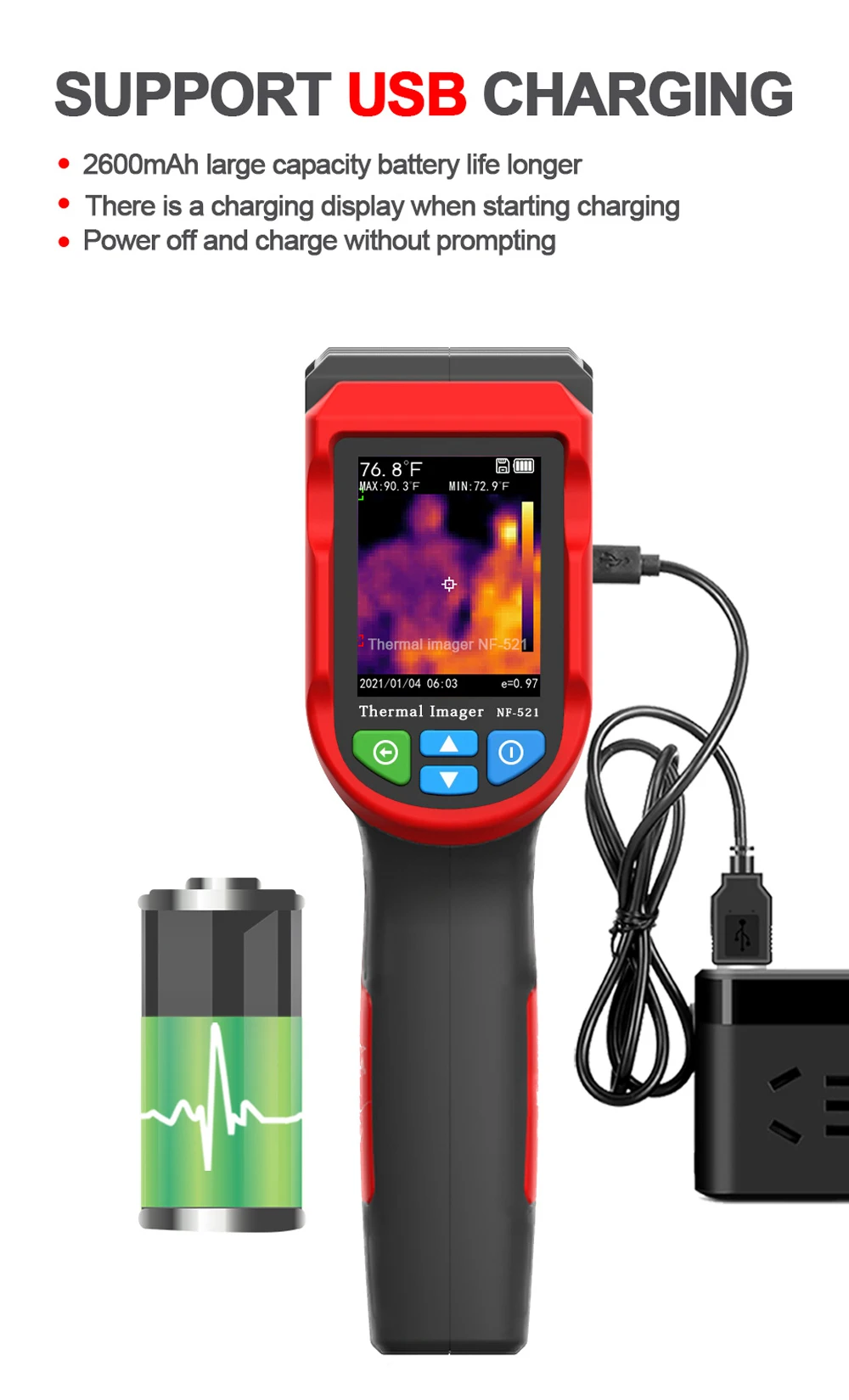 Noyafa Nf 521 Handheld Infrared Thermal Imager 340x240 Resolution Imaging 1024 Pixel Sensor Floor Heating Detector Thermometer