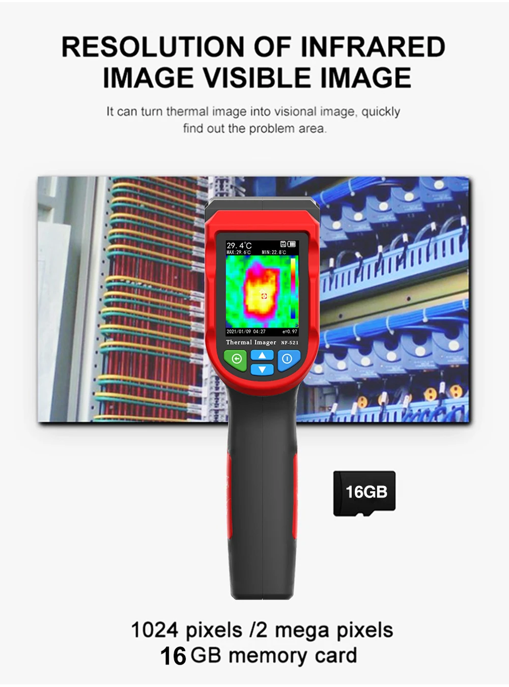 Noyafa Nf 521 Handheld Infrared Thermal Imager 340x240 Resolution Imaging 1024 Pixel Sensor Floor Heating Detector Thermometer