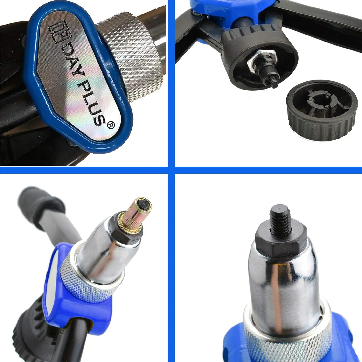 DayPlus Rivet Nut Pliers Set, Thread Rivet Pliers Set,150 Rivet Nuts in M5 M6 M8 M10 M12, Heavy Duty Hand Riveter Rivet Nut Gun