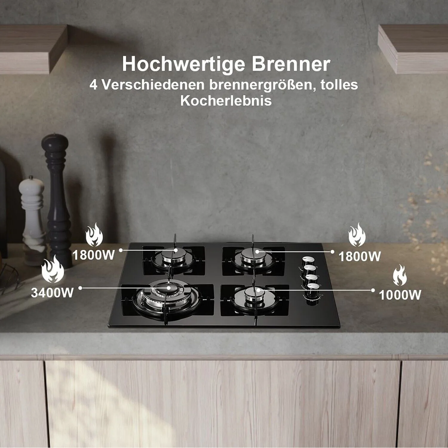 TopStrong 4 burner 60cm glass ceramic built-in stove natural gas propane gas hob