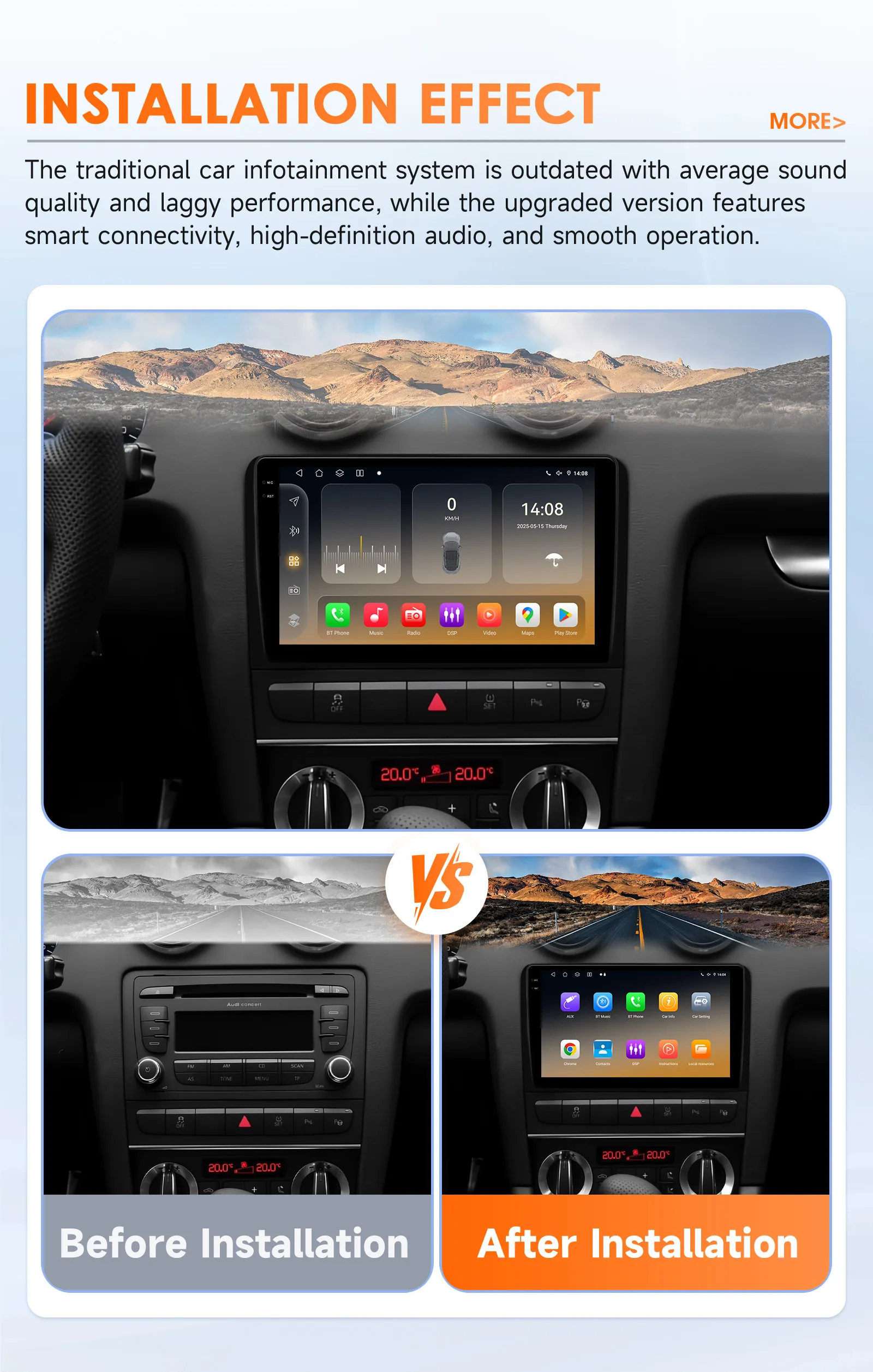 Hizpo AI Voice Radio For Audi A3 8P 2003 - 2013 4G Car Multimedia Player GPS 2din Autoradio Wireless CarPlay Android Auto Wifi