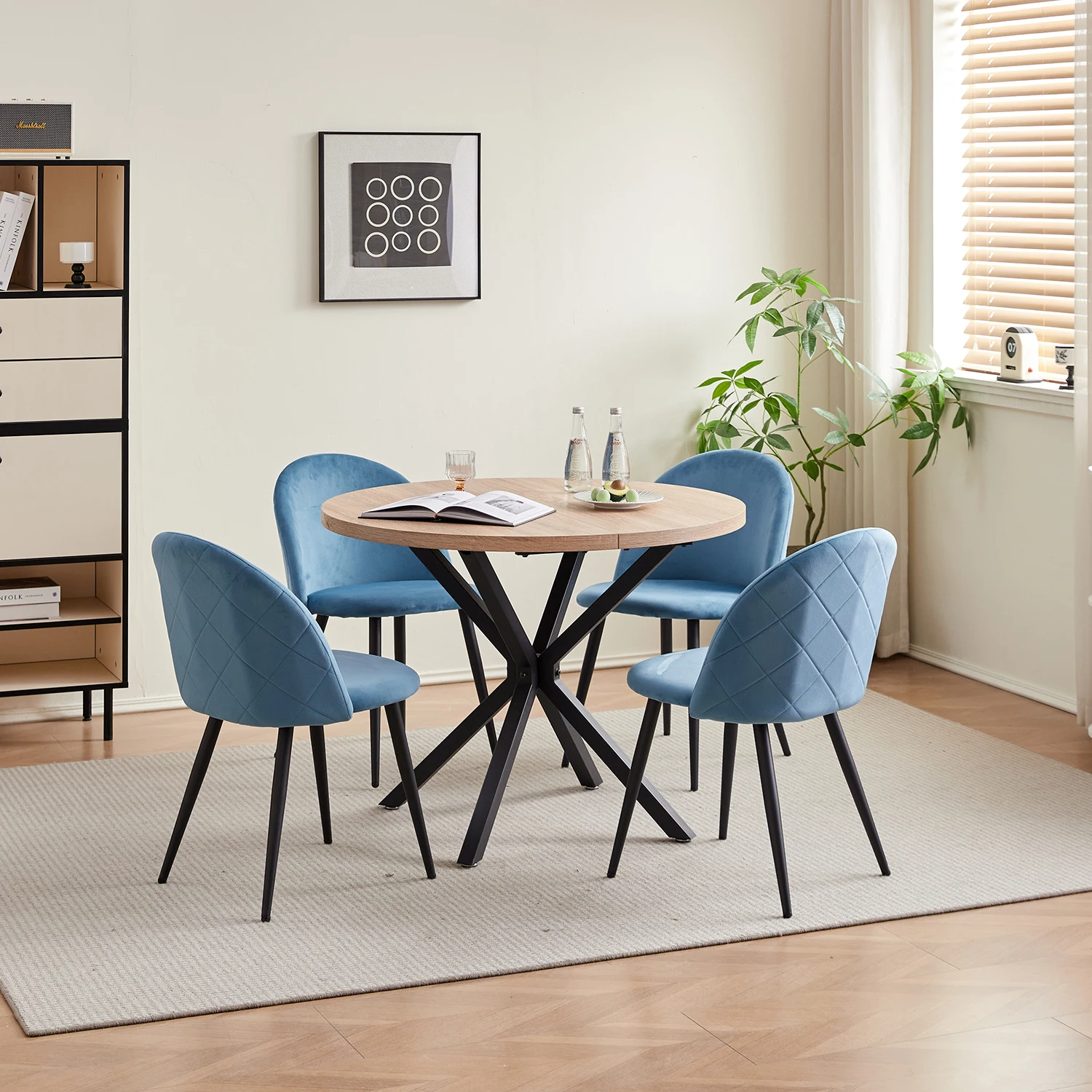 A Set of 4 Kitchen Nordic Dining Chairs Bedroom Velvet Dresser Party Modern Luxury Dining Chairs Design Unique Home Furniture