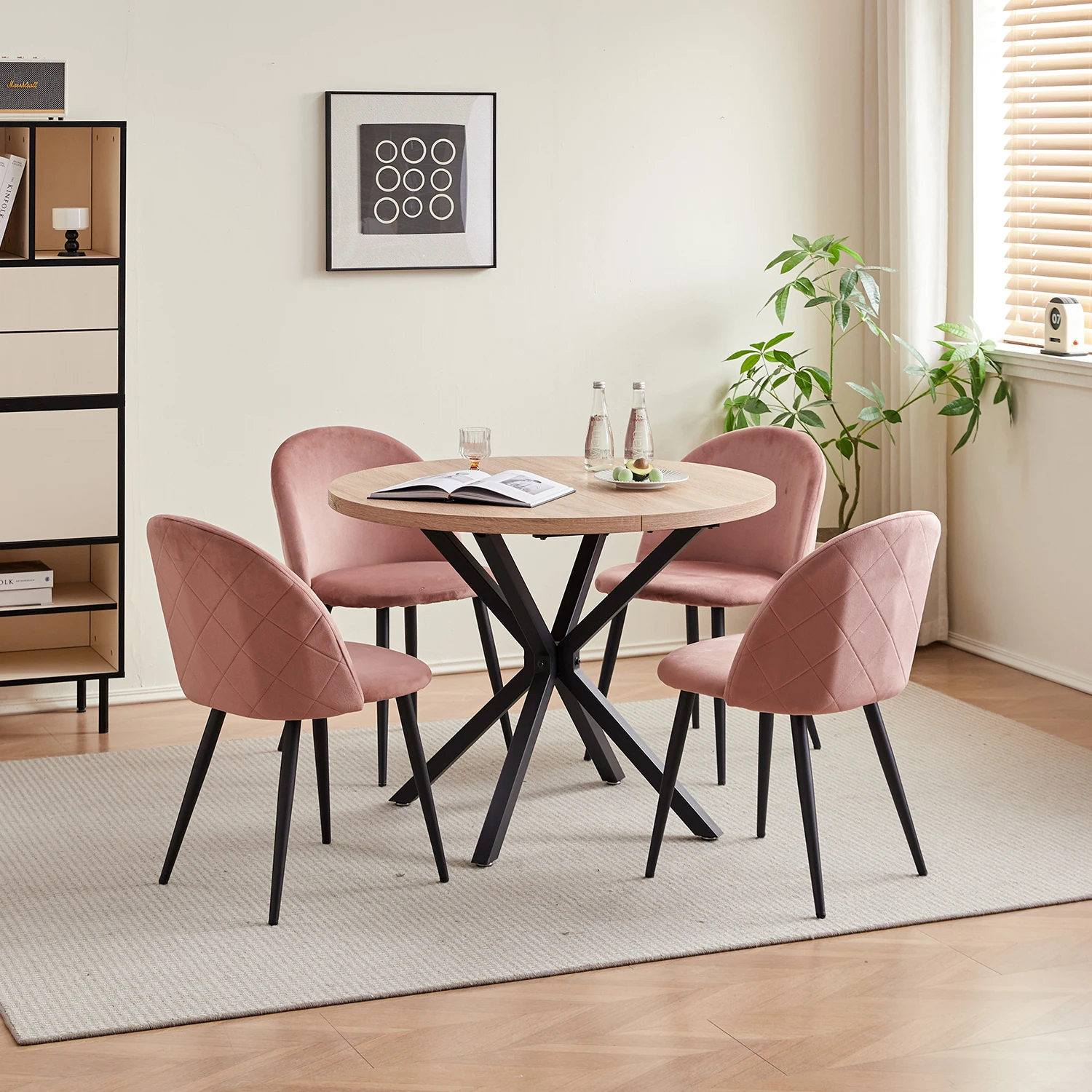 A Set of 4 Kitchen Nordic Dining Chairs Bedroom Velvet Dresser Party Modern Luxury Dining Chairs Design Unique Home Furniture
