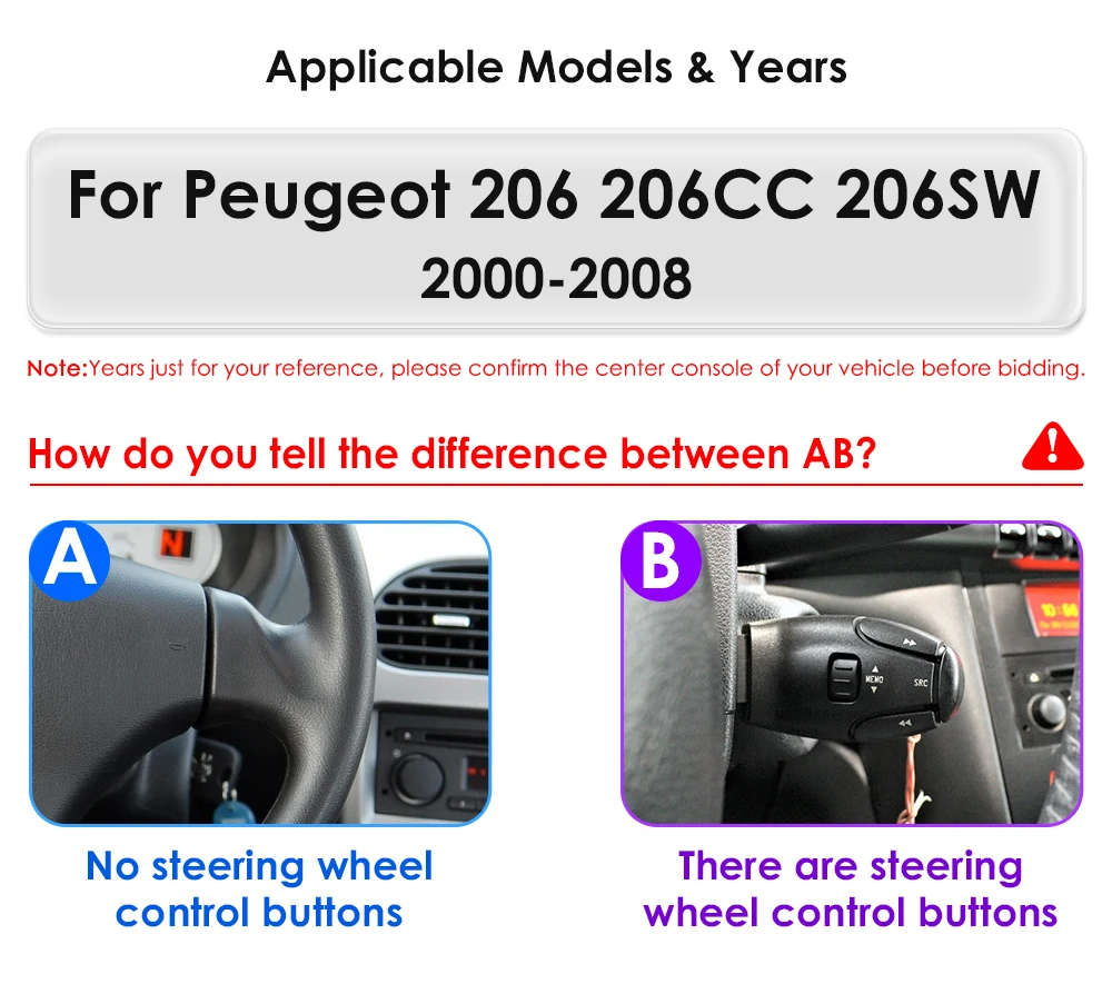 2Din Carplay Android Car Radio For PEUGEOT 206 206CC 206SW 2000-2008 Car Multimedia Player GPS Autoradio 4G-LET 7862