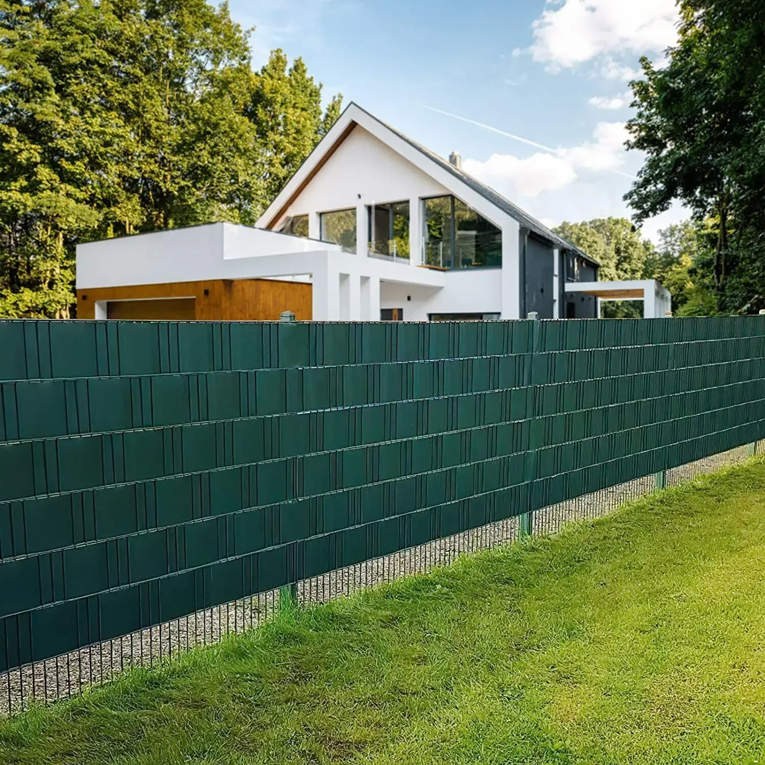 Garden Fence Privacy Strip 50m X 19cm PVC Privacy Strip Panel Double Rod Fence Garden Fence Strip Roll Balcony Privacy Screen