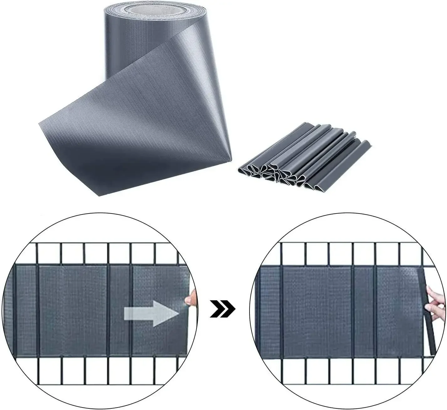 Garden Fence Privacy Strip 50m X 19cm PVC Privacy Strip Panel Double Rod Fence Garden Fence Strip Roll Balcony Privacy Screen