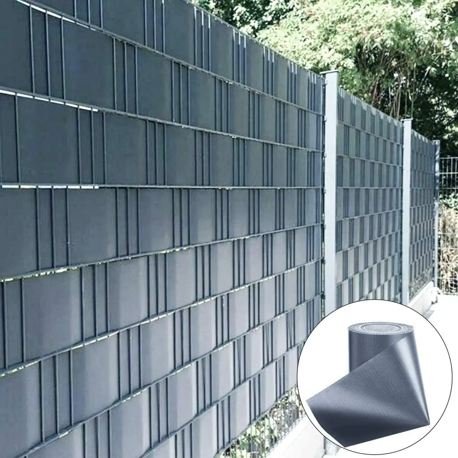 Garden Fence Privacy Strip 50m X 19cm PVC Privacy Strip Panel Double Rod Fence Garden Fence Strip Roll Balcony Privacy Screen