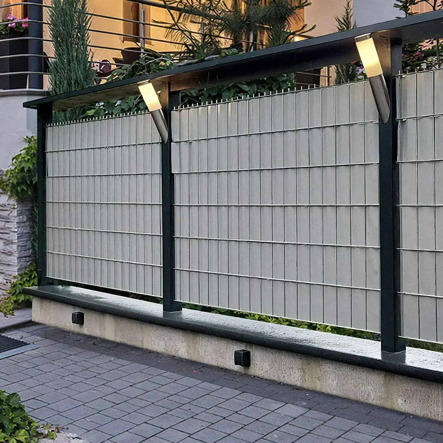 Garden Fence Privacy Strip 50m X 19cm PVC Privacy Strip Panel Double Rod Fence Garden Fence Strip Roll Balcony Privacy Screen