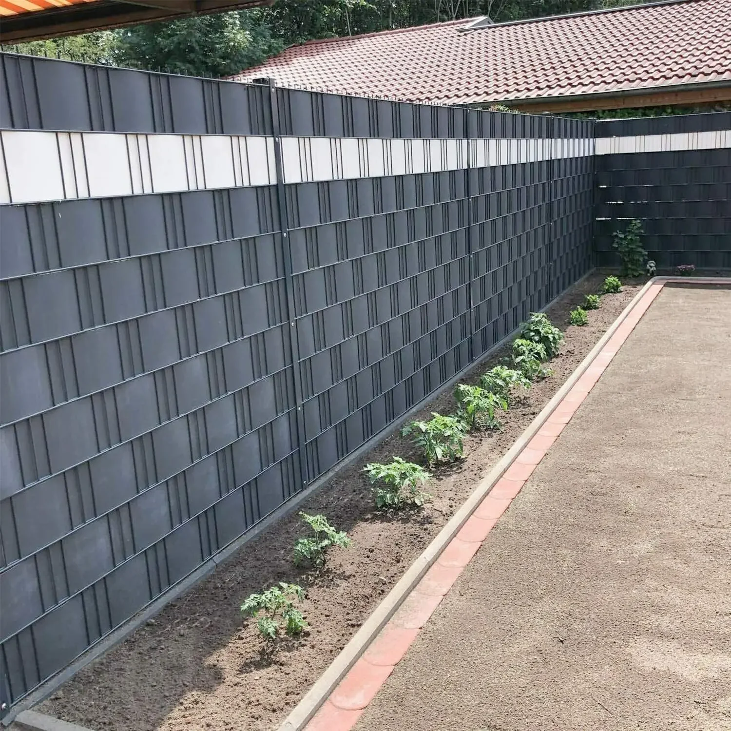 Garden Fence Privacy Strip 50m X 19cm PVC Privacy Strip Panel Double Rod Fence Garden Fence Strip Roll Balcony Privacy Screen