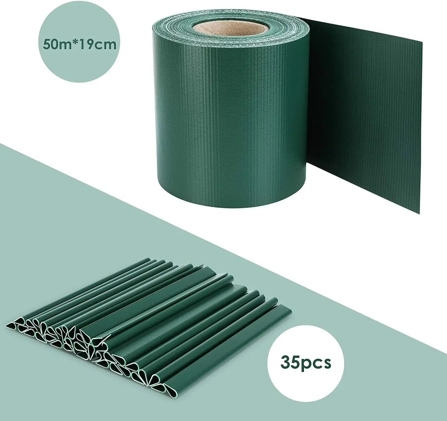 Garden Fence Privacy Strip 50m X 19cm PVC Privacy Strip Panel Double Rod Fence Garden Fence Strip Roll Balcony Privacy Screen