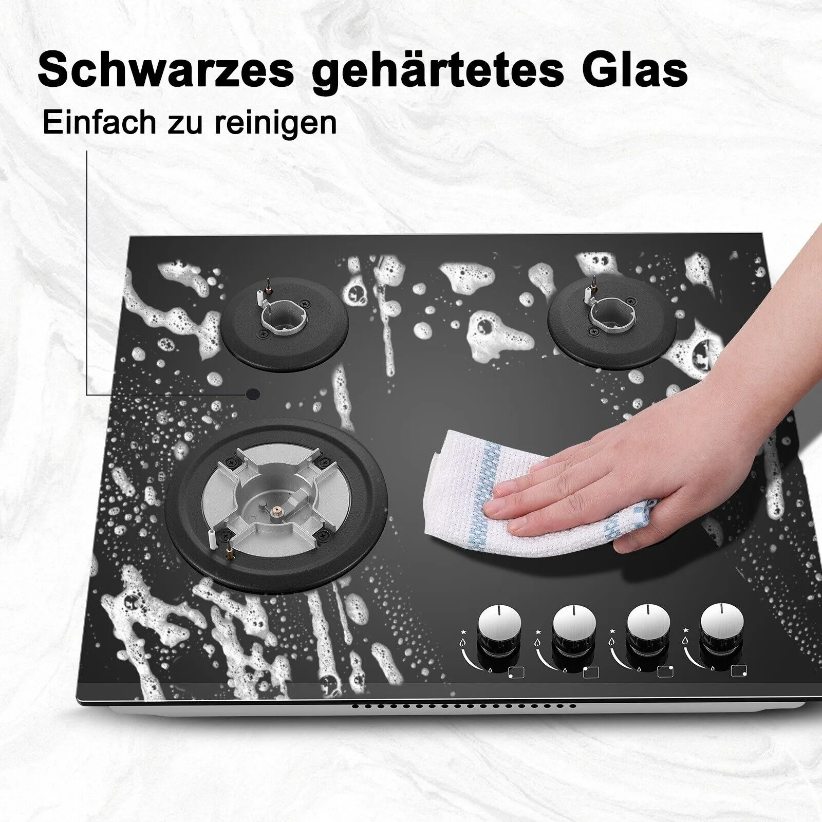 TopStrong 4-burner glass ceramic built-in stove natural gas Propanga gas hob EUGCT-B04
