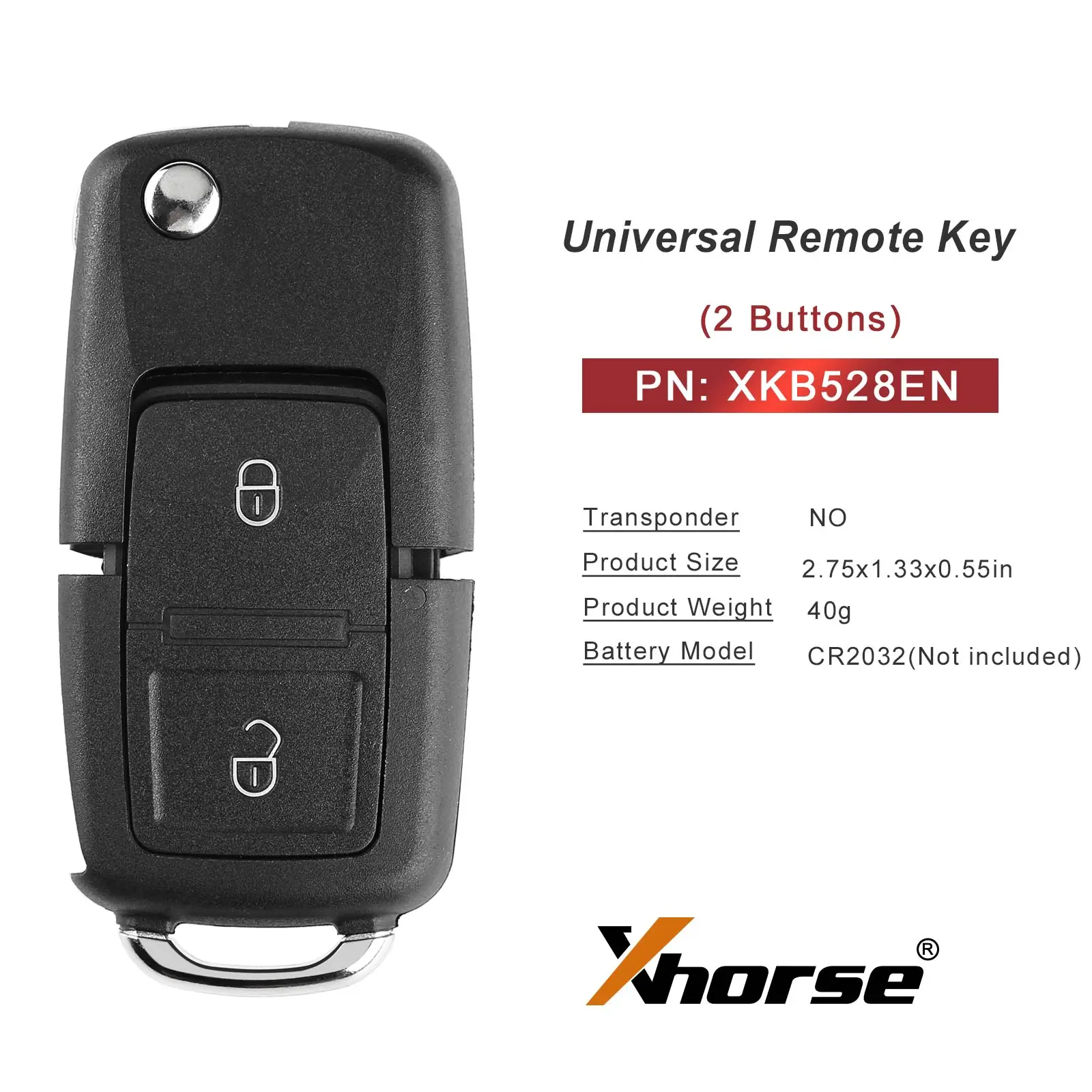 Xhorse XKB528EN Wire Remote Key B5 Style 2 Buttons Work With MINI Key Tool/VVDI2 5pcs/lot