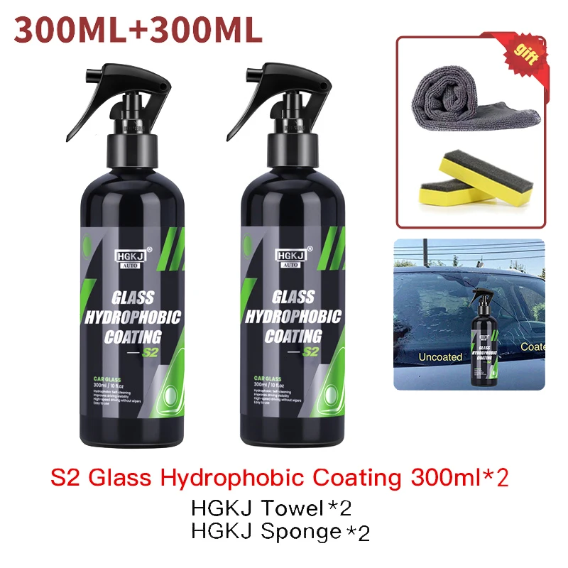 HGKJ S2 Car Glass Coating Agent Anti-rain Waterproof Spray Rain Remover Car Windshield Water Repellent Auto Accessories