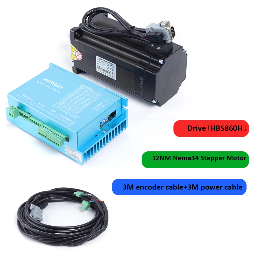 12NM Closed Loop Schrittmotor Nema34 DSP AC60V Stepper Motor Drive Kit