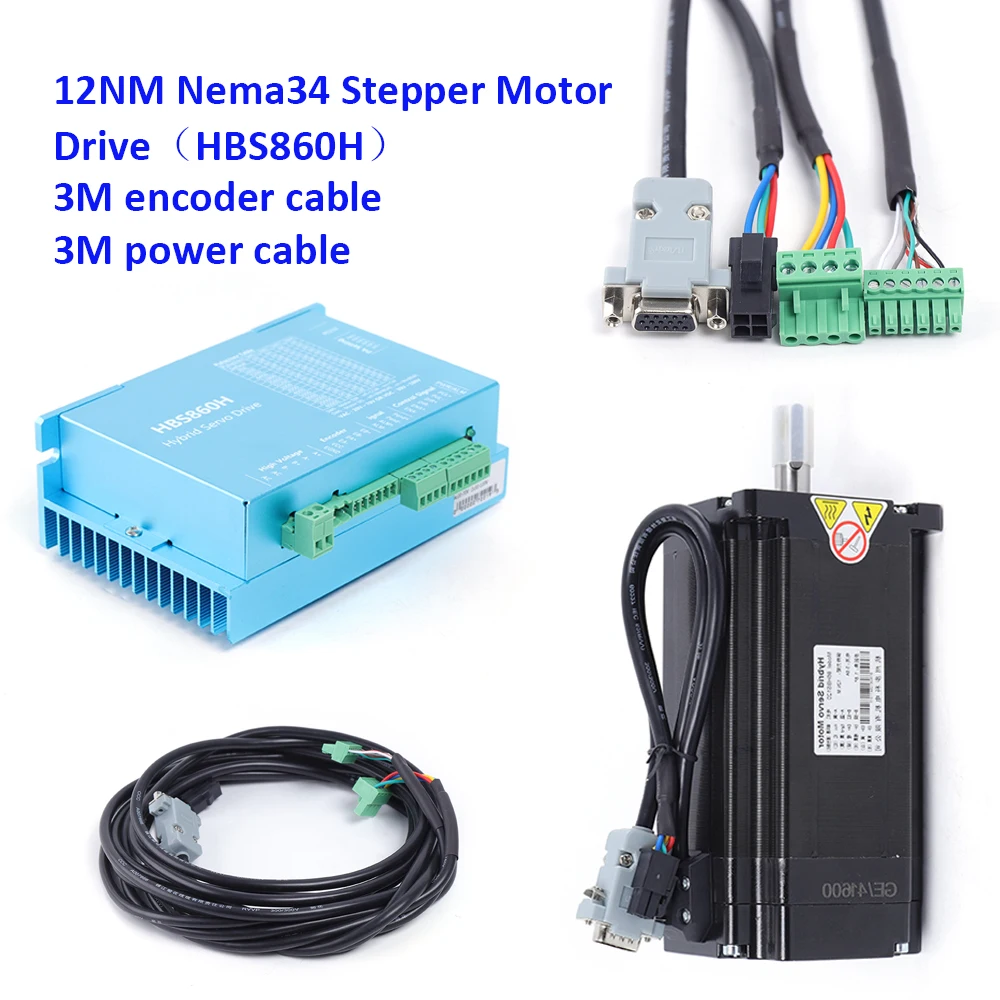 12NM Closed Loop Schrittmotor Nema34 DSP AC60V Stepper Motor Drive Kit