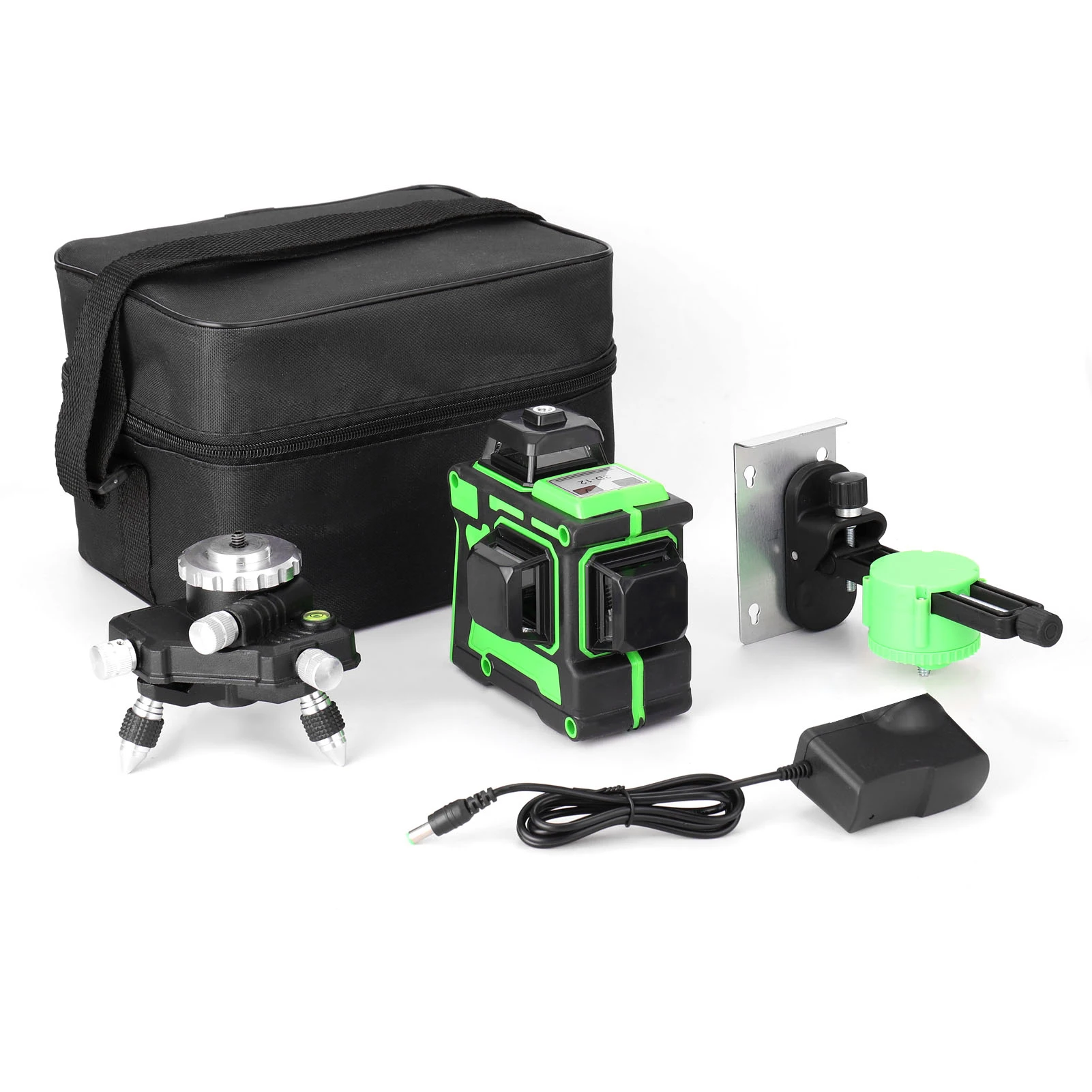 3D 12 Lines Self-leveling Laser Level with 1.2M 3 Heights Adjustable Alloy Extension Bar Tripod Stand and Carrying Bag