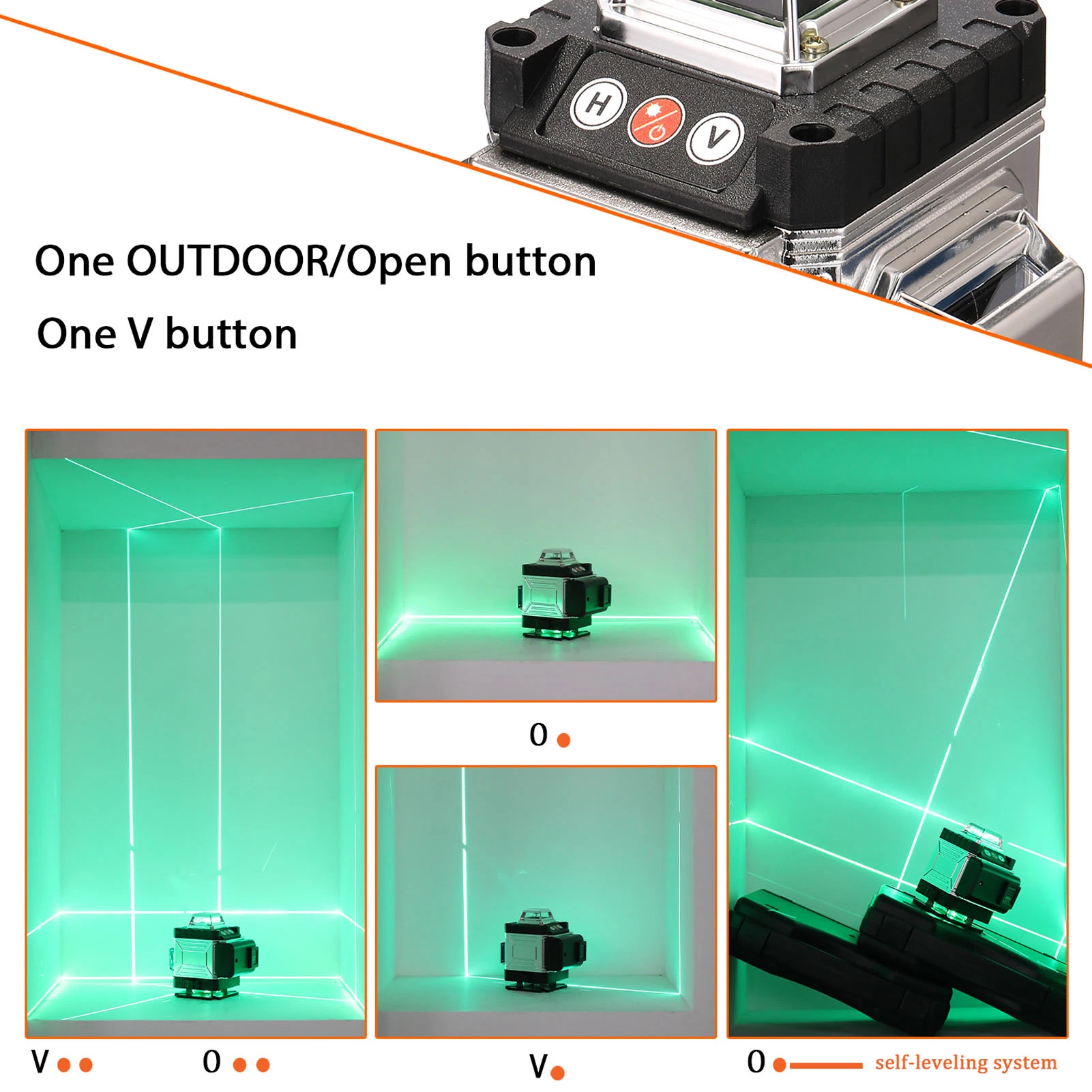4D 16 Lines Laser Level Self-Leveling Laser Level 360 Omnidirectional Ground and Wall Sticker Vertical Horizontal Oblique Line