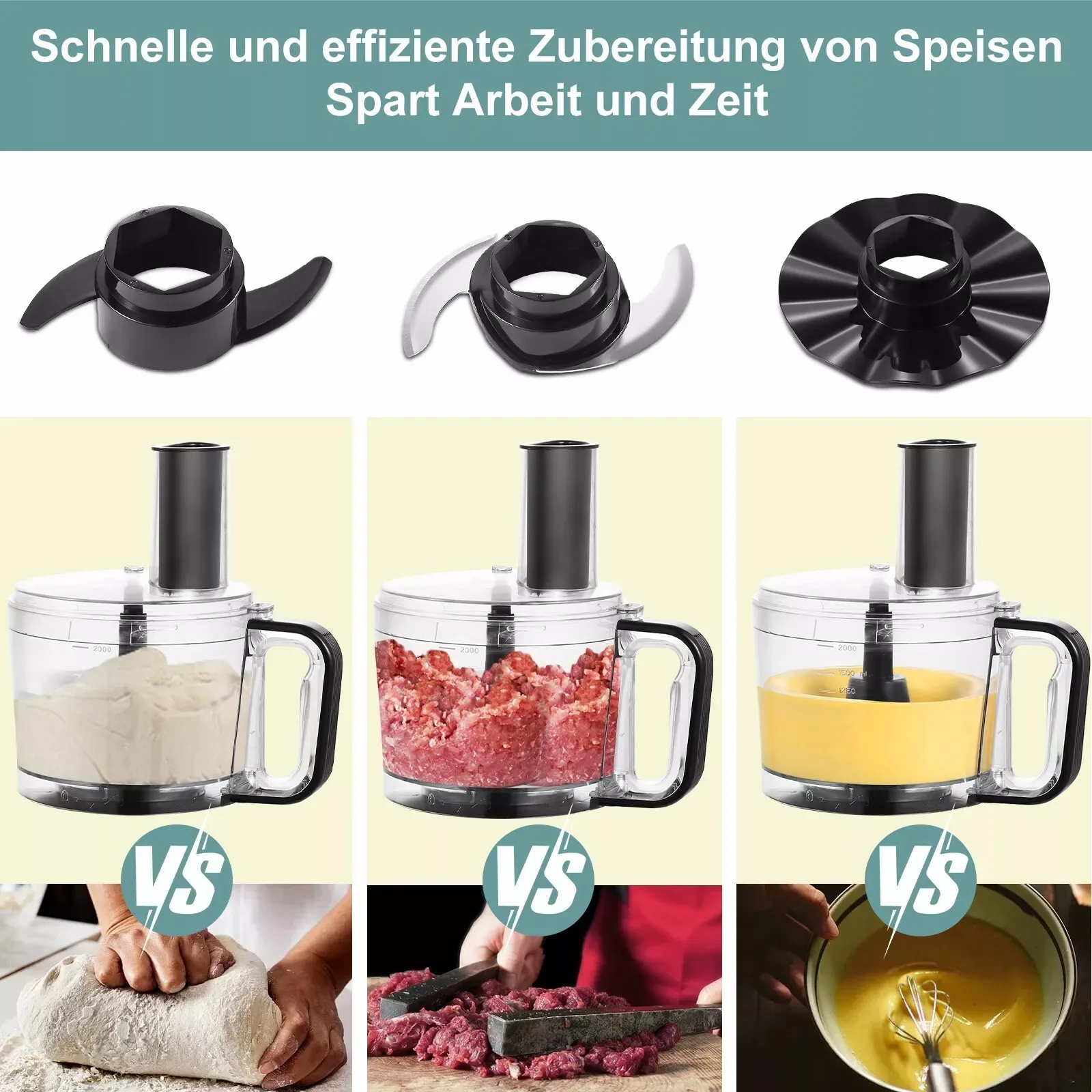 Topstrong 800W 8-in-1 Meat Grinder 3 Speeds Kitchen Food Processor EUFP421