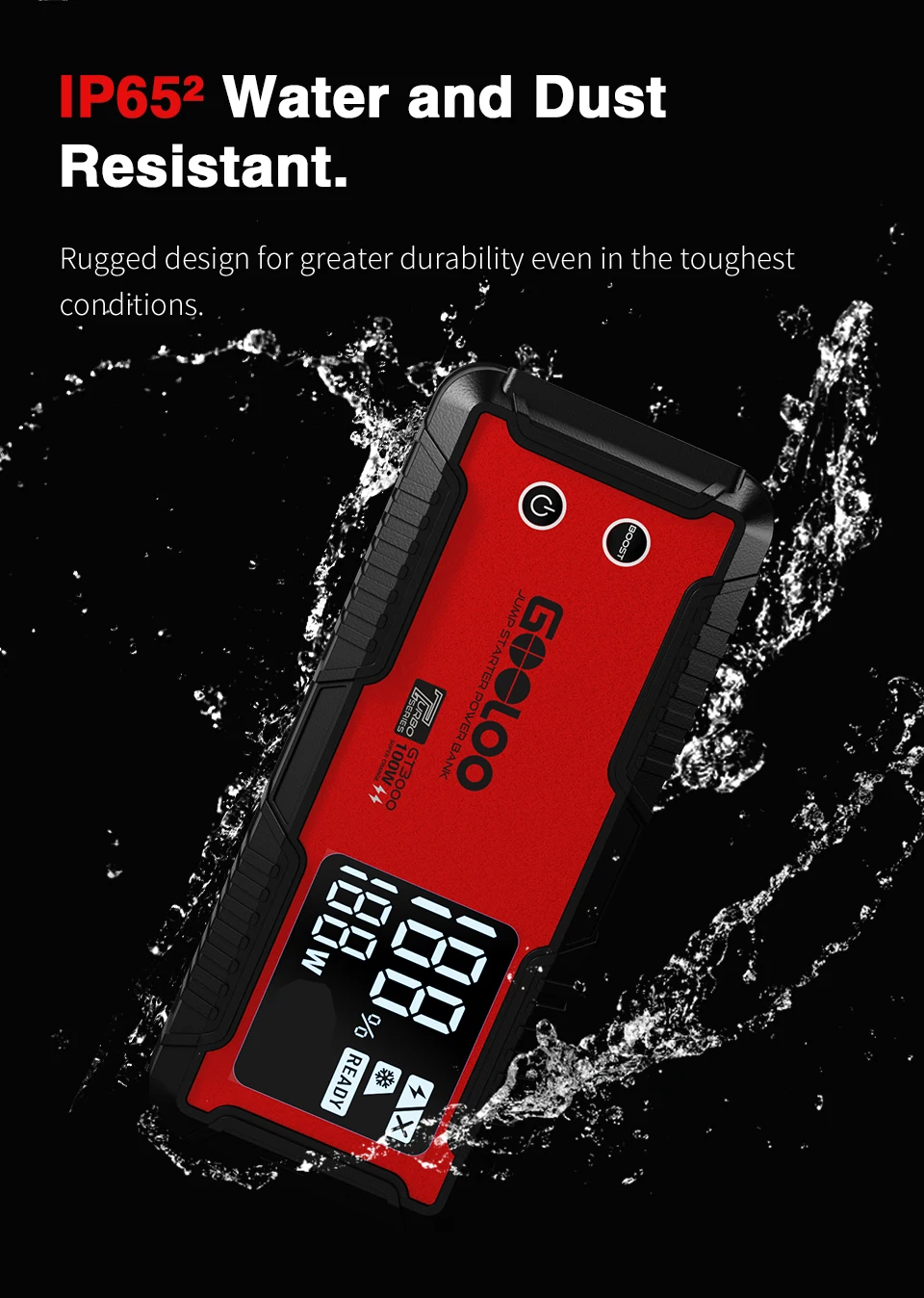 GOOLOO 3000A Car Jump Starter 16000mAh Power Bank Portable Charger Booster 12V Auto Starting Device Emergency Battery Starter