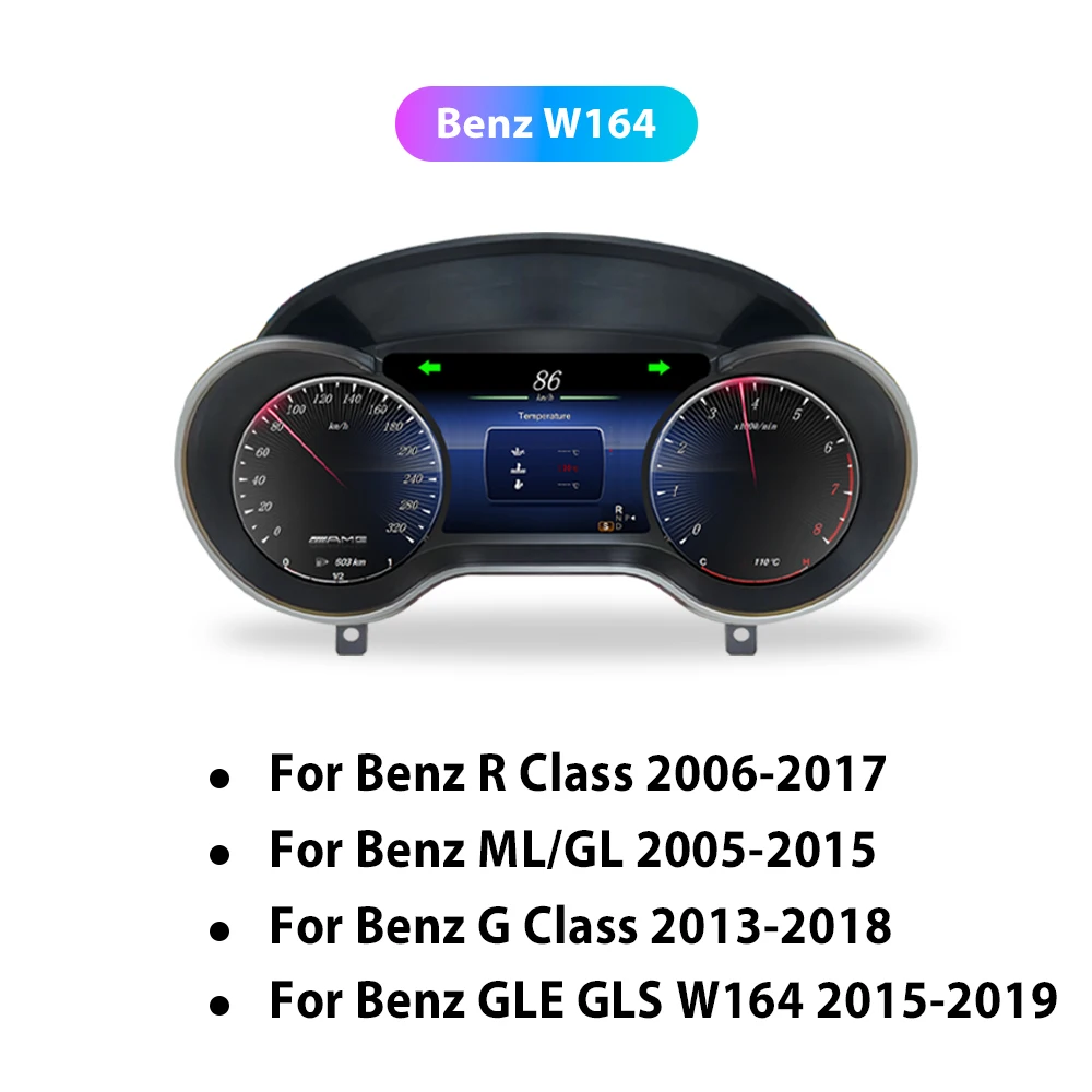 Navidigital 12.3''LCD Digital Dashboard Cluster For Benz R Class ML GL G GLE GLS W164 W166 W463 2006-2019 Years Instrument Panel