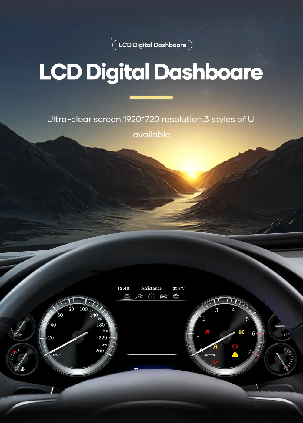 Prelingcar Digital Dashboard For Toyota Land Cruiser 2016-2022 Years Car Lcd Panel Speedometer Virtual Cockpit