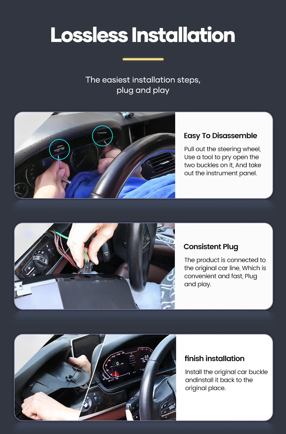 Prelingcar Digital Dashboard For Toyota Land Cruiser 2016-2022 Years Car Lcd Panel Speedometer Virtual Cockpit