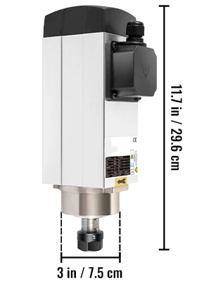 SucceBuy Air Cooled Spindle Motor 0.8KW/1.5KW/2.2KW/3KW/ 4KW ER11/ER20/ER25 Collect for CNC Router Engraving Milling Machine Use