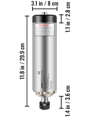 SucceBuy Air Cooled Spindle Motor 0.8KW/1.5KW/2.2KW/3KW/ 4KW ER11/ER20/ER25 Collect for CNC Router Engraving Milling Machine Use