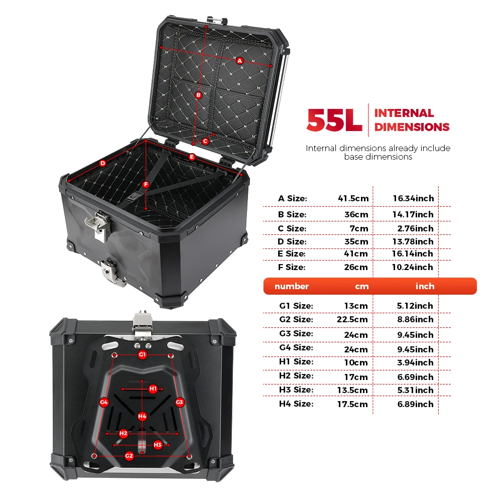Motorcycle Helmet Box CNC Aluminum Top Tail Rear Luggage Storage Tool Cases Lock Trunk For YAMAHA For Honda For BMW For