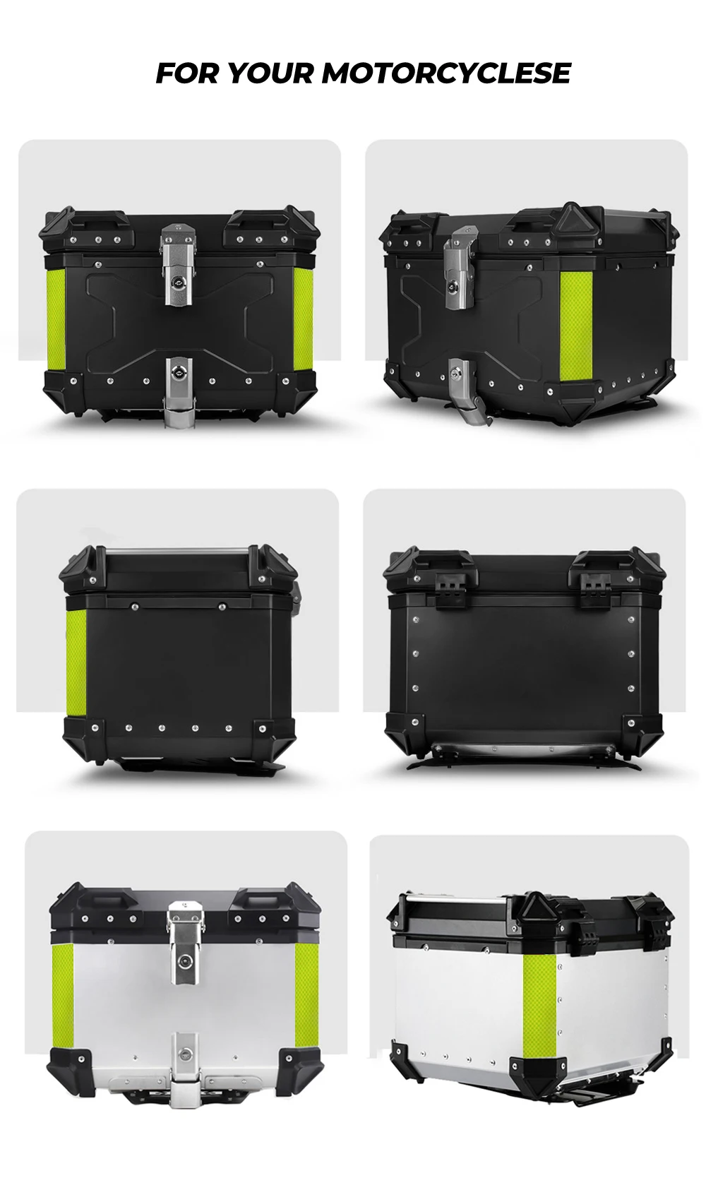 Motorcycle Helmet Box CNC Aluminum Top Tail Rear Luggage Storage Tool Cases Lock Trunk For YAMAHA For Honda For BMW For
