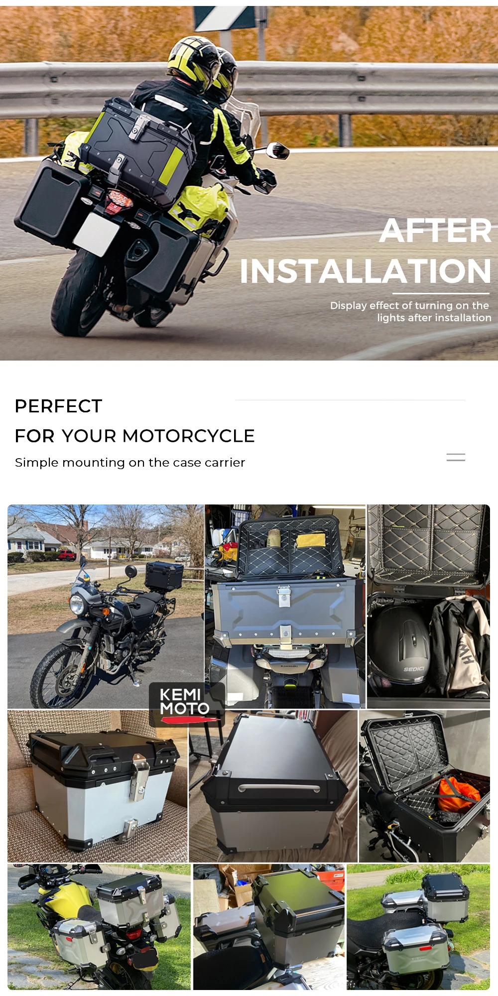 Motorcycle Helmet Box CNC Aluminum Top Tail Rear Luggage Storage Tool Cases Lock Trunk For YAMAHA For Honda For BMW For