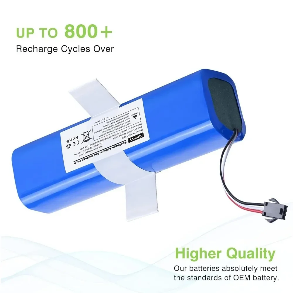 Rechargeable Battery 14.4V 6800mAh For XiaoMi Lydsto R1,Viomi S9,Proscenic M7 Pro,Lenovo LR1 Replacement Li ion Battery Pack