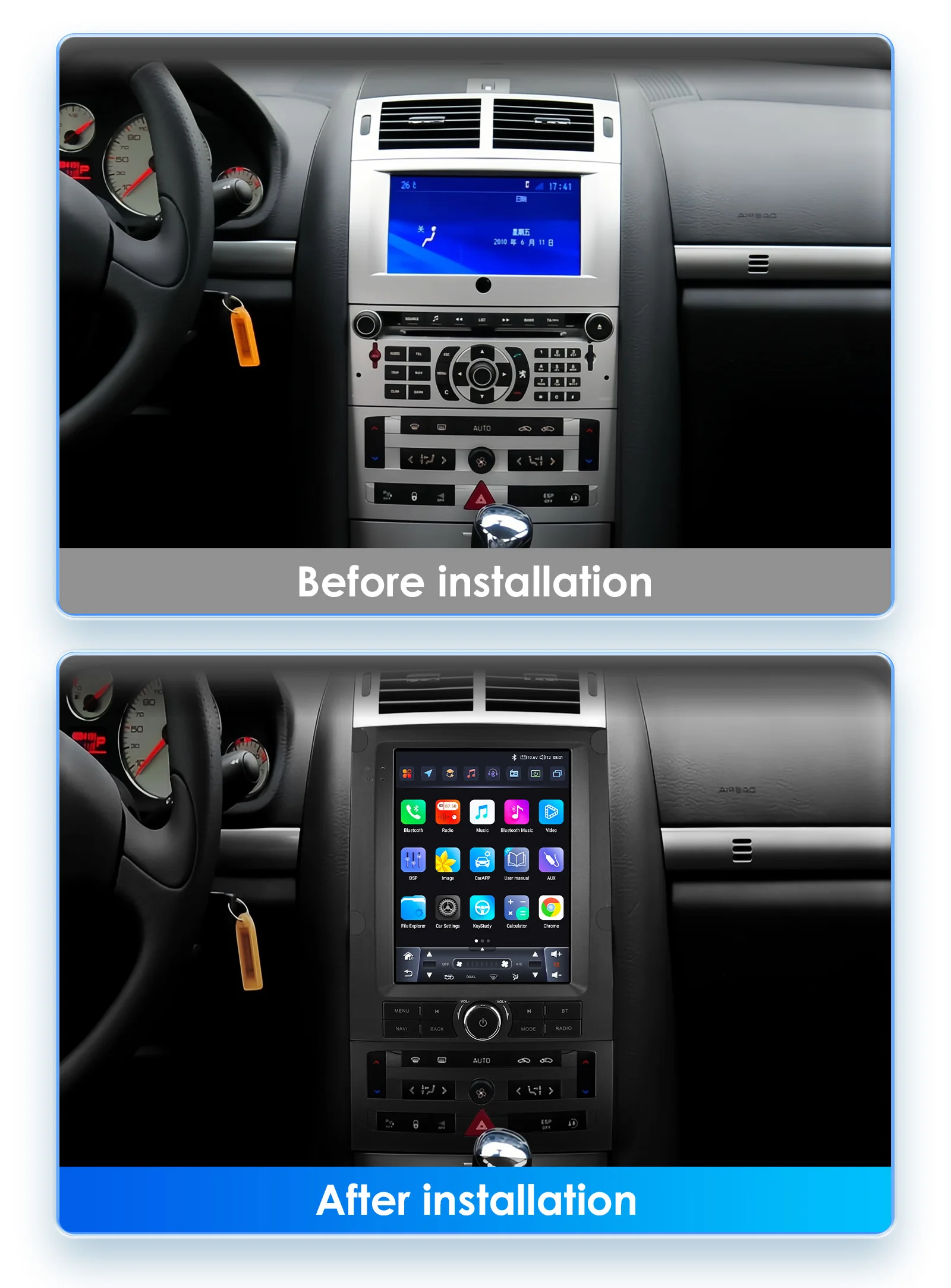 9.7"7862 Android 13 Auto Car radio for Peugeot 407 cc SW 407CC 2004-2011 Autoradio Multimedia player GPS Stereo 360 Cam Carplay