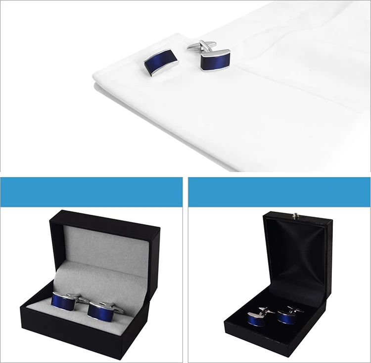 Luxury Blue Opal Stone Cufflinks for Mens Shirt Cuff High Quality Square Cuff Links Wedding Grooms Gift Free Personalized Name