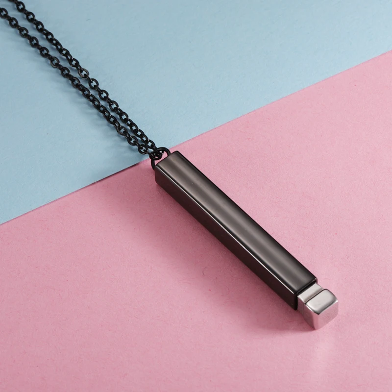 Fnixtar 5Pcs Hidden Pendant Necklace Mirror Polish Stainless Steel Cable Chain Necklace For Women's Men's Lovers Fashion Gifts