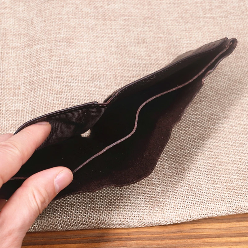 Genuine Leather Wallet For Men Male Original Cowhide Vintage Handmade Short Bifold Slim Rfid Men's Purse Card Holder Top Quality