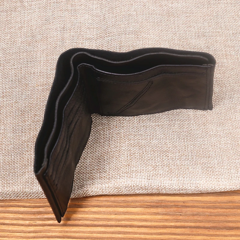 Genuine Leather Wallet For Men Male Original Cowhide Vintage Handmade Short Bifold Slim Rfid Men's Purse Card Holder Top Quality