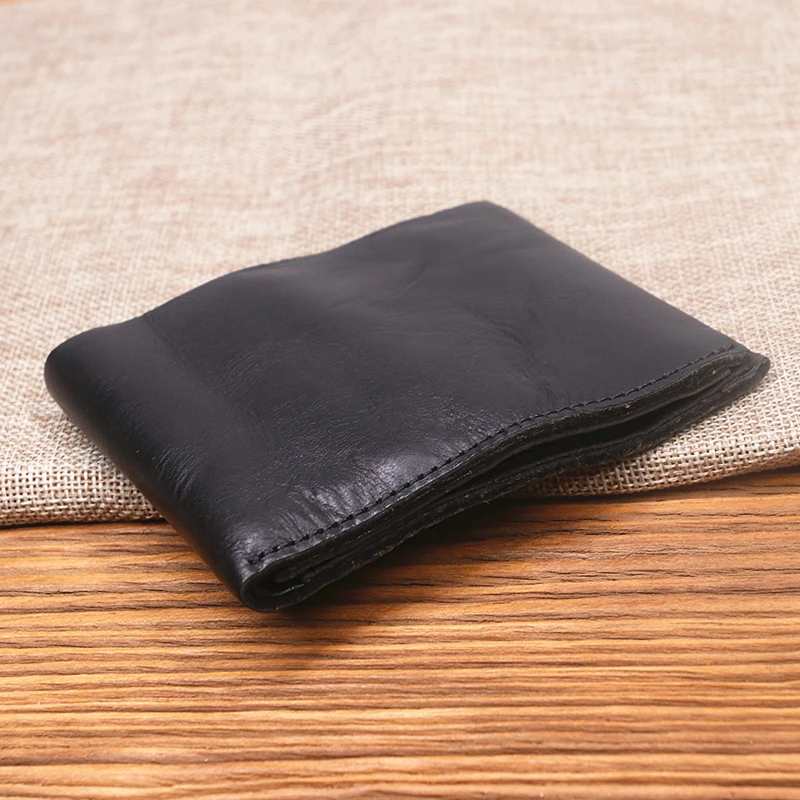 Genuine Leather Wallet For Men Male Original Cowhide Vintage Handmade Short Bifold Slim Rfid Men's Purse Card Holder Top Quality