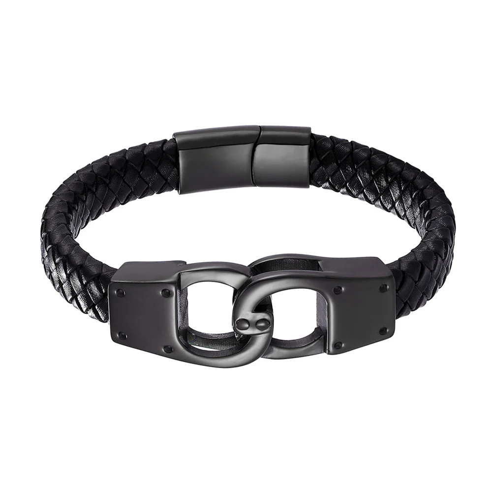Fashion Genuine Leather Bracelet Gold Color Easy Hook Totem/Geometric Pattern Luxury Jewelry For Birthday Blessing Gift Pulseira