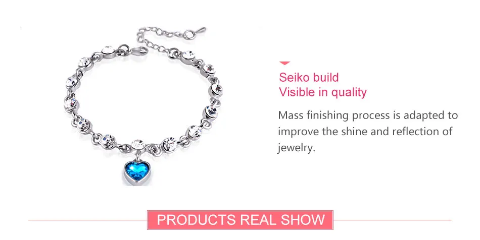 ZDADAN 925 Sterling Silver Charm Sapphire Heart Bracelet Chain For Women Fashion Engagement Party Jewelry Gift