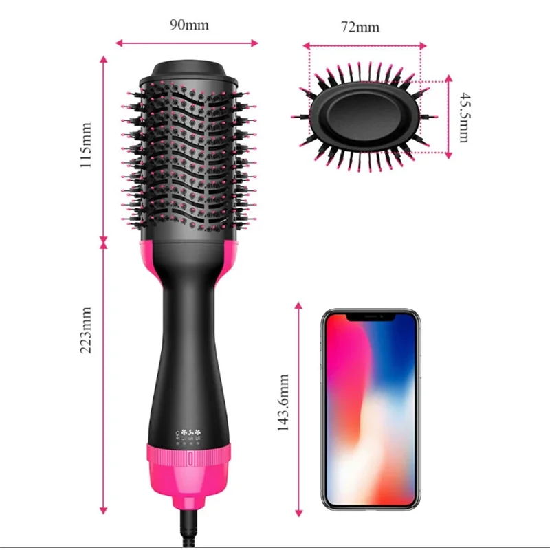 3 in 1 Hair Dryer Brush Dryer and Straightening Brush One Step Hot Air Brush Women's Hair Brush Professional Hair Straightener